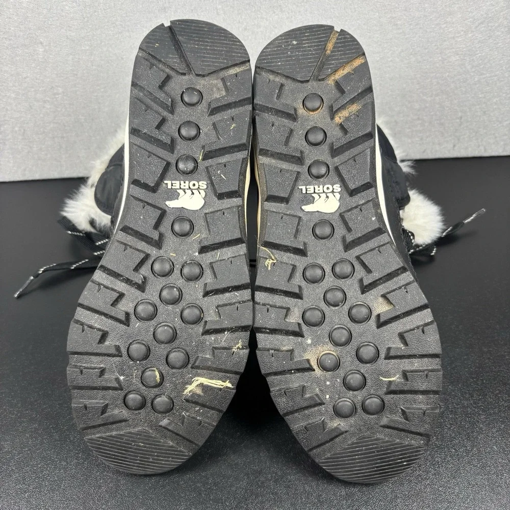 SOREL‎ Women's Whitney Short Lace-up Waterproof Insulated Winter Boot Sz 9 Black